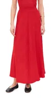 Wyeth Hart Chevron Knit Midi Skirt In Red