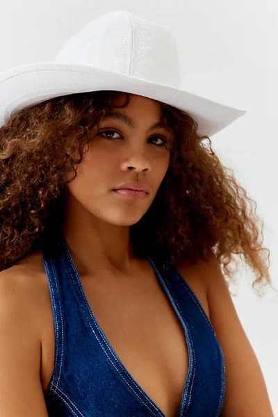 Wyeth Mega Disco Cowboy Hat In White, Women's At Urban Outfitters