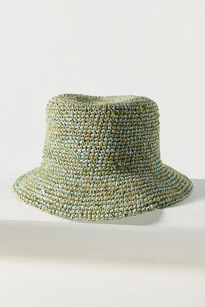 Wyeth Noa Raffia Bucket Hat In Green