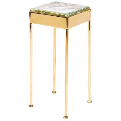 Pre-owned Wyeth Original Glass Block Cocktail Table, Made To Order In Gold