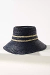 Wyeth Raffia Straw Bucket Hat In Blue
