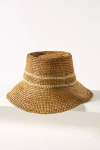 Wyeth Raffia Straw Bucket Hat In Brown