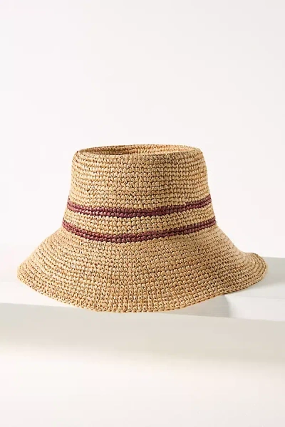 Wyeth Raffia Straw Bucket Hat In White