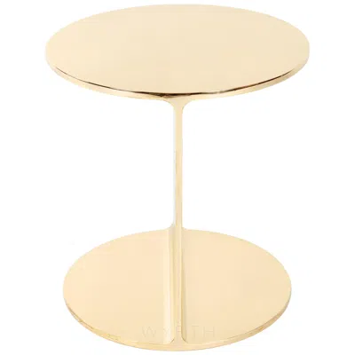 Pre-owned Wyeth ‘round I-beam' Side Table In Polished Bronze, Made To Order In Gold