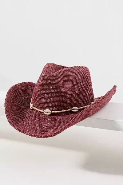 Wyeth Shell-trim Raffia Rancher In Brown