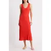 Wyeth Sleeveless Rib Sweater Dress In Red