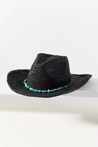 Wyeth Sporty Raffia Rancher Hat In Black