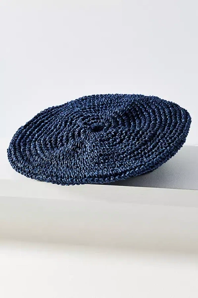 Wyeth Staw Beret In Blue
