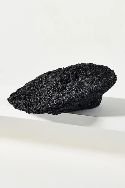Wyeth Straw Beret In Black