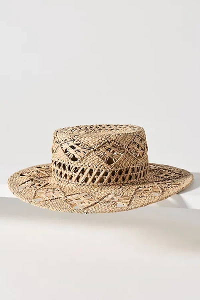 Wyeth Straw Boater Hat In Gold