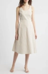 Wyeth Striped Sleeveless Sundress With Pockets In Cream/copper