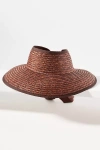 Wyeth Wide-brim Straw Visor In Brown