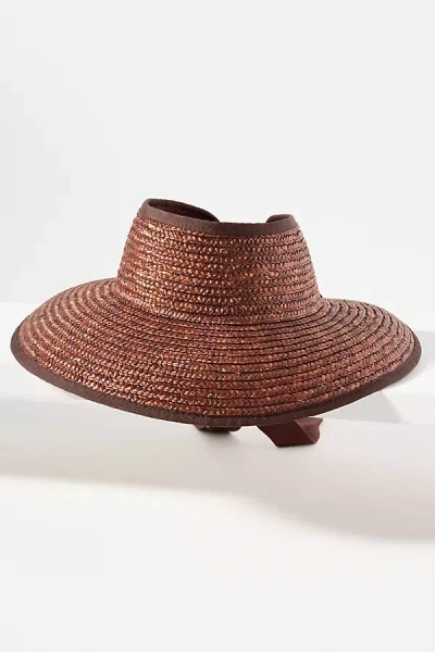Wyeth Wide-brim Straw Visor In Purple