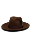 Wyeth Wool Fedora Hat In Orange