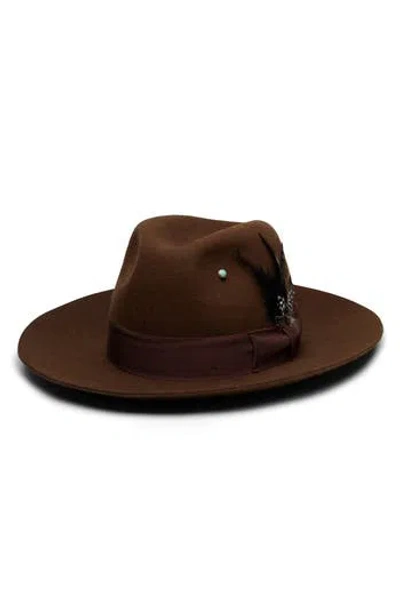 Wyeth Wool Fedora Hat In Orange