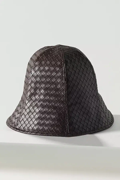 Wyeth Woven Leather Cloche In Brown