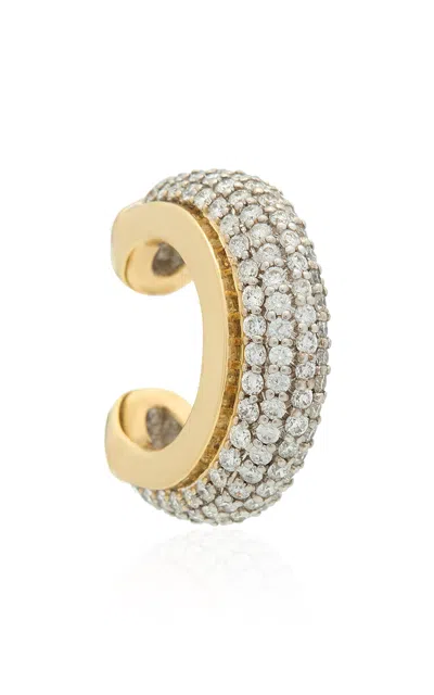 Wyld Box Jewelry 18k Yellow Gold And Pave Luna Ear Cuff In Gold