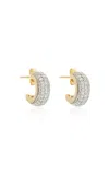 Wyld Box Jewelry 18k Yellow Gold And Pave Luna Huggies
