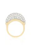 Wyld Box Jewelry 18k Yellow Gold Luna And Diamond Pave Mini Ring