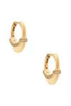 Wyld Box Luna Diamond Pave X-small Hoop Earrings In Gold