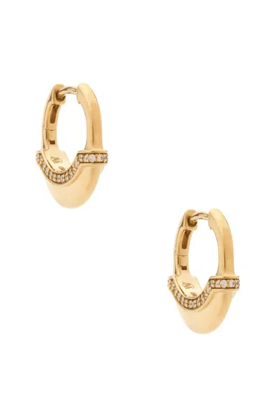 Wyld Box Luna Diamond Pave X-small Hoop Earrings In Gold