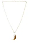 Wyld Box Luna Dorian Horn Pendant In Metallic