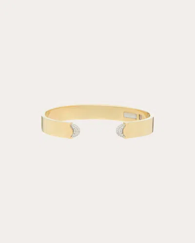 Wyld Box Women's Doppia Luna 18k Gold Diamond Pavé Slim Cuff