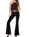 Wyldr Amina Velvet Flare Pant In Black