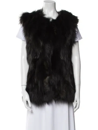 Pre-owned Wyler Fox Fur Jacket In Black