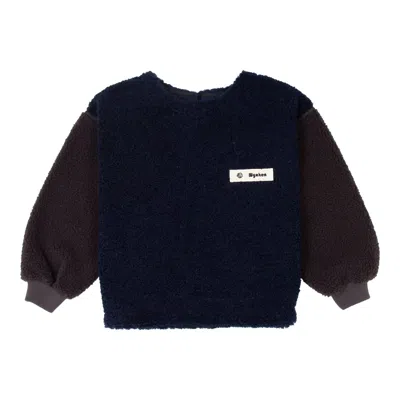 Wynken Kid's Cresta Mix Up Sweatshirt In Navy/charcoal In Blue