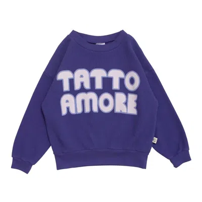 Wynken Kid's Tatto Sweater In Purple In Blue