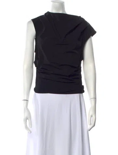 Pre-owned Wynn Hamlyn Asymmetrical Sleeveless Top In Black