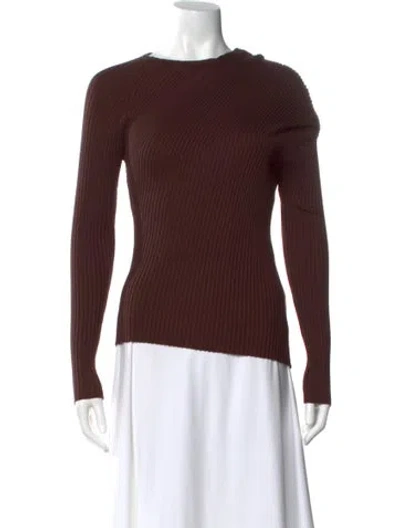 Pre-owned Wynn Hamlyn Bateau Neckline Sweater In Brown