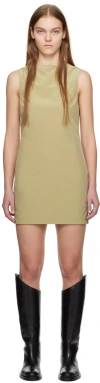 Wynn Hamlyn Beige Sophia Minidress In Cactus Green