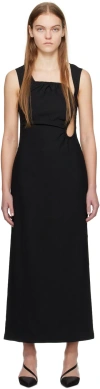 Wynn Hamlyn Black Ella Midi Dress In Black