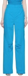 Wynn Hamlyn Blue Elasticized Trousers In Aqua