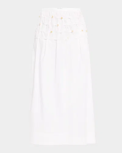 Wynn Hamlyn Button Maxi Skirt In White