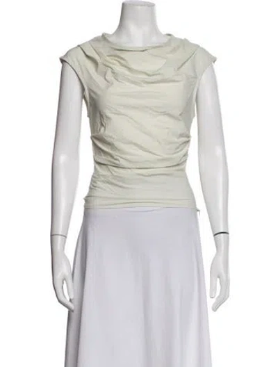 Pre-owned Wynn Hamlyn Cowl Neck Sleeveless Top In White
