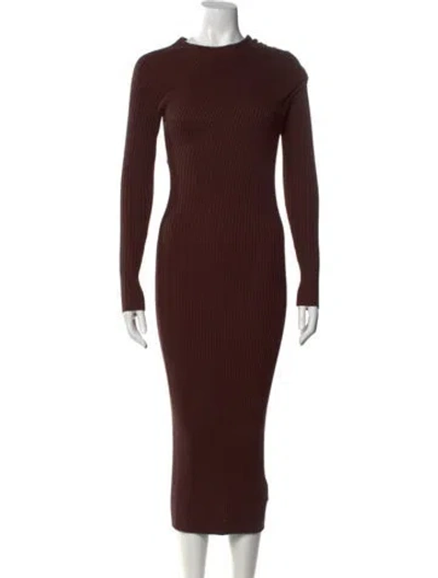 Pre-owned Wynn Hamlyn Crew Neck Long Dress In Brown