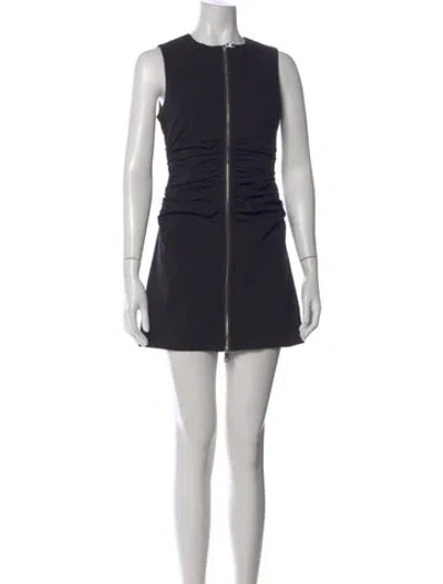 Pre-owned Wynn Hamlyn Crew Neck Mini Dress In Black