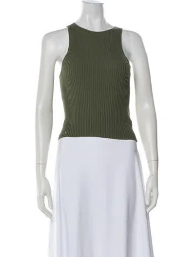 Pre-owned Wynn Hamlyn Crew Neck Sleeveless Top In Green
