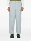 Wynn Hamlyn Detachable-panel Linen Trousers In Blue