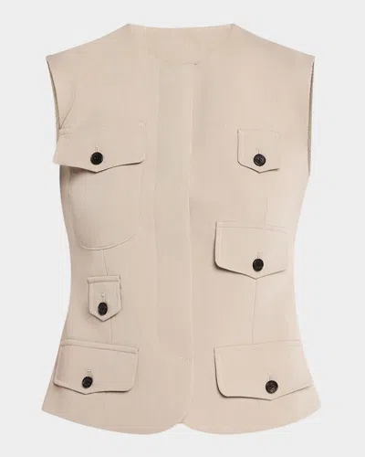 Wynn Hamlyn Fitted Utility Vest In Mushroom