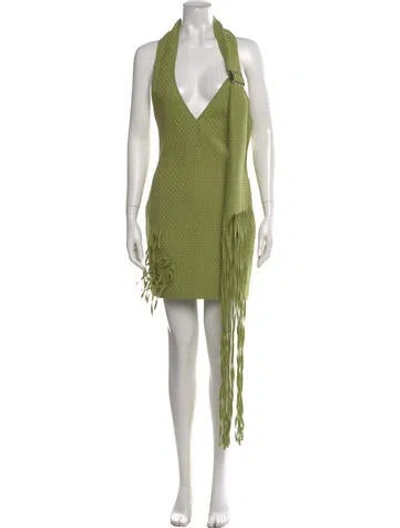 Pre-owned Wynn Hamlyn Halterneck Mini Dress W/ Tags In Green