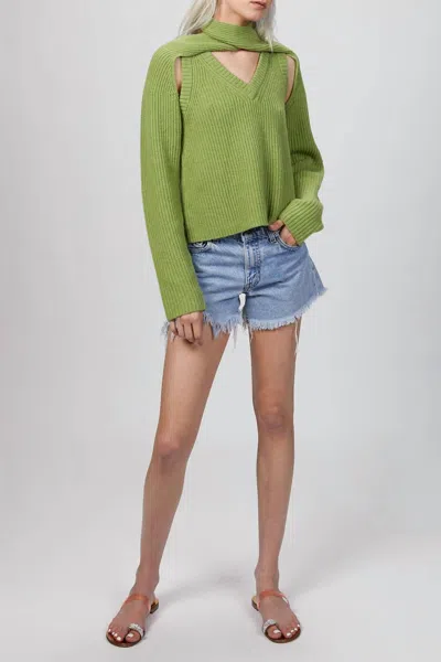 Wynn Hamlyn Loop Chunky Knit Sweater In Sage In Green