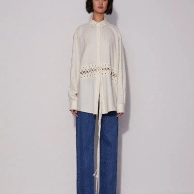 Wynn Hamlyn Macrame Waisted Shirt In White