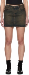 Wynn Hamlyn Navy Faded Denim Miniskirt In Dirty Wash