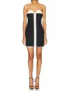 Wynn Hamlyn Olivia Mini Dress In Ivory/black In Black
