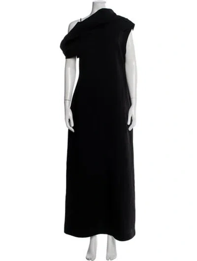 Pre-owned Wynn Hamlyn One-shoulder Long Dress In Black