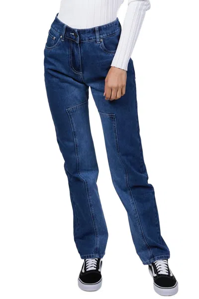 Wynn Hamlyn Panel Denim Jeans In Indigo In Brown